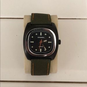 Used Green strap diesel watch